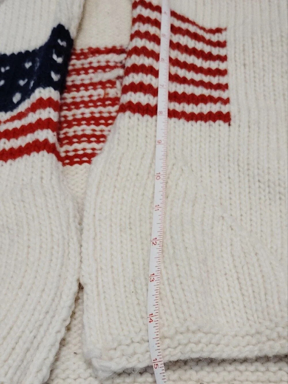Tejidos Imalaya Kids Wool Hooded Knit Jacket with American Flag Motif